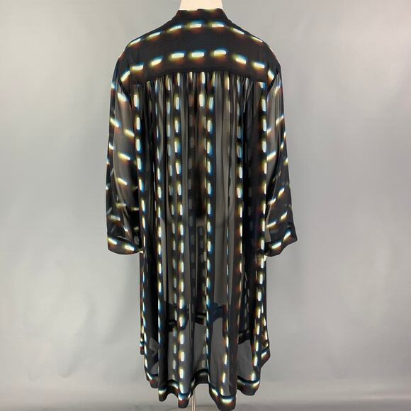 DRIES VAN NOTEN SS 21 Size 8 Black Multi-Color Silk Print Tunic Dress - Picture 4 of 6